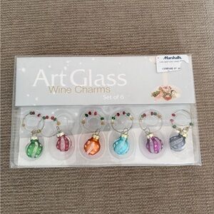 Artel Glass Festive Wine Charms - Red, Pink, Orange, Blue, Purple, Silver
